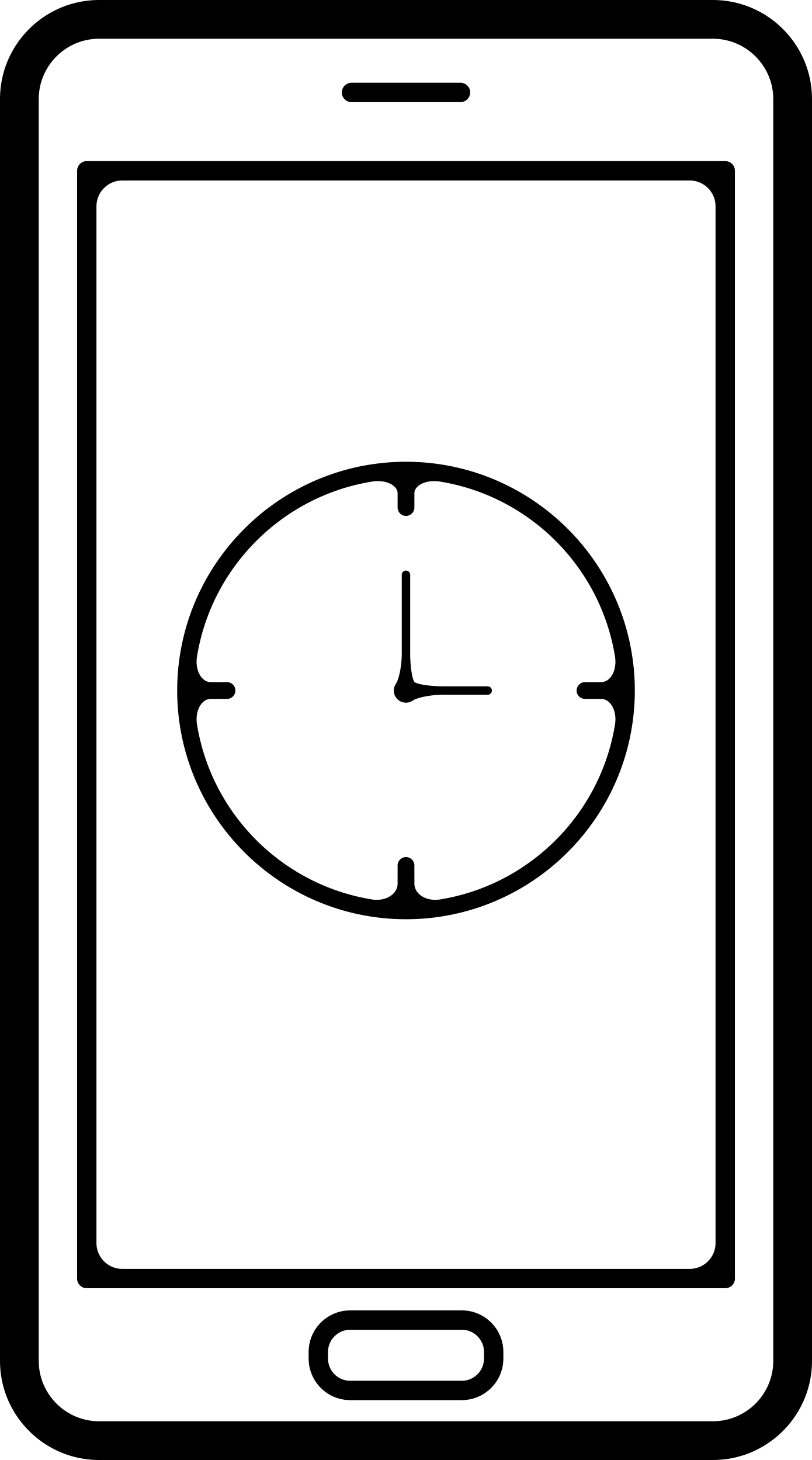 Mobile Phone Screen With A Clock Outline Svg Vector Free Vectors